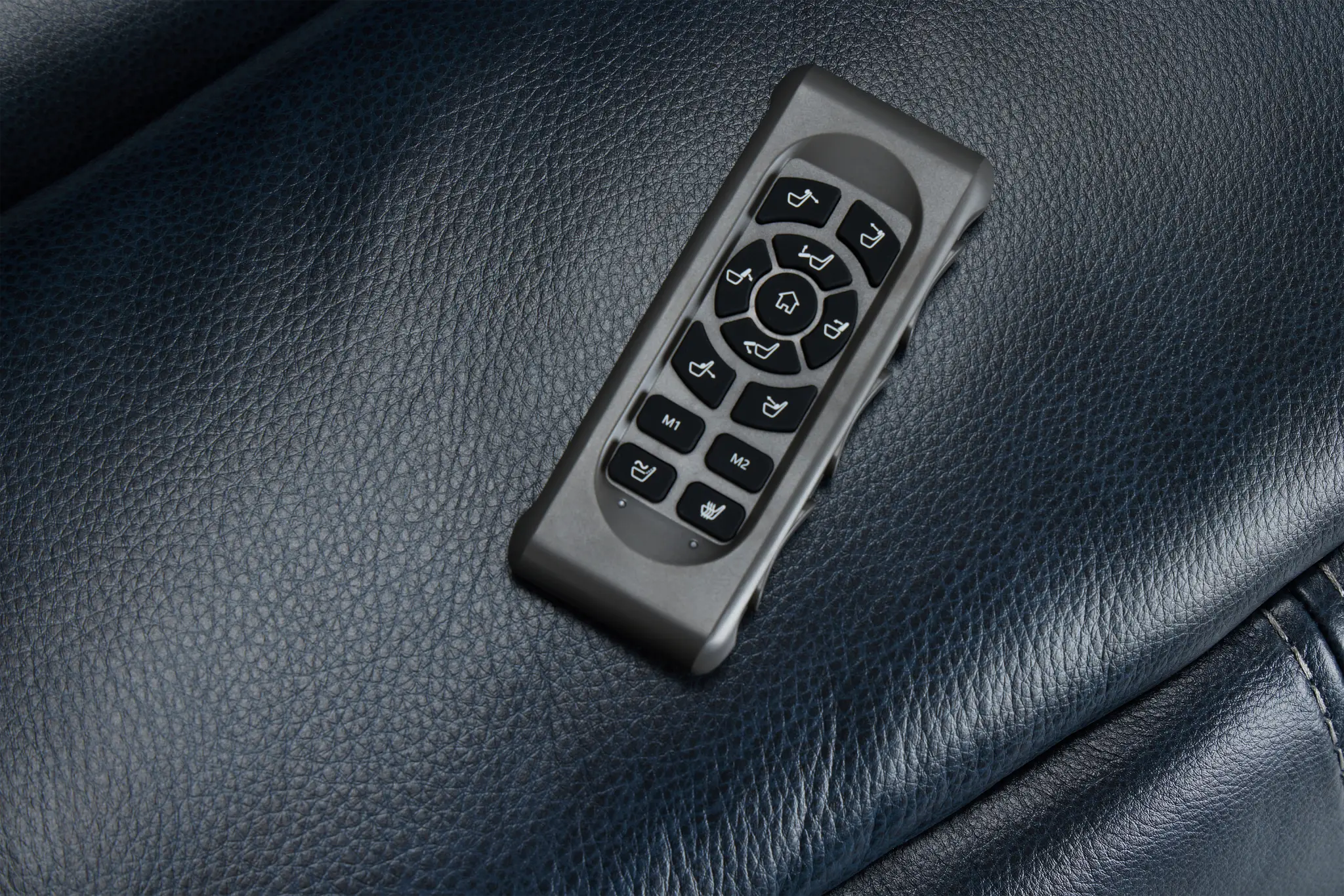 Preston Dark Blue Lthr/vinyl Power Recliner With Heat And Massage Preston Dark Blue Lthr/vinyl Power Recliner With Heat And Massage