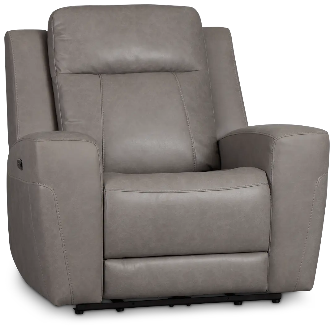 Colton Light Gray Micro Power Recliner With Power Headrest Colton Light Gray Micro Power Recliner With Power Headrest