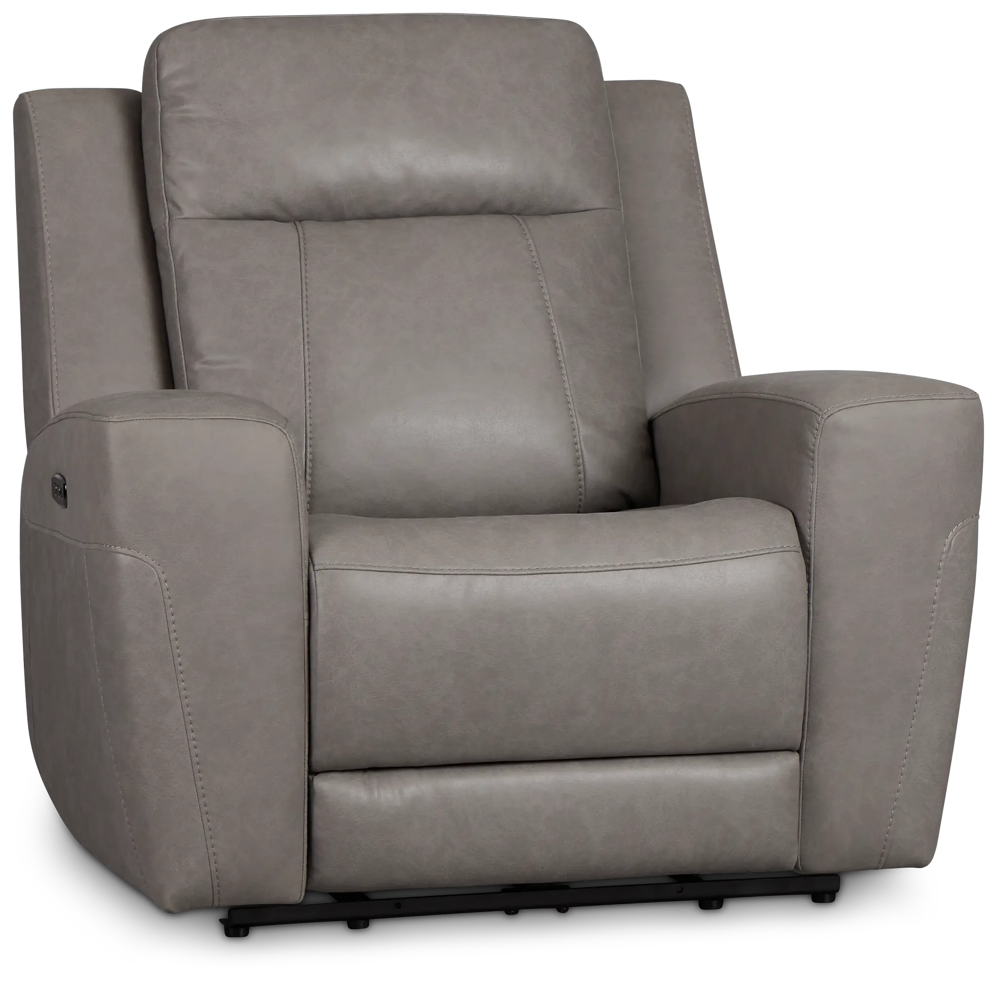 Colton Light Gray Micro Power Recliner With Power Headrest Colton Light Gray Micro Power Recliner With Power Headrest
