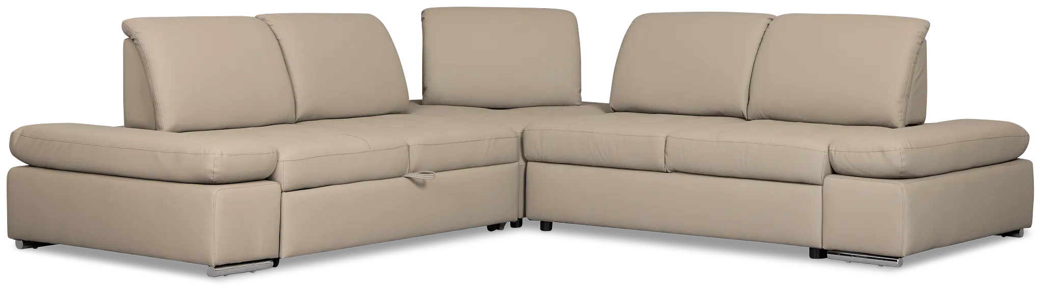 Eden Gray Micro Small 2-arm Left Sleeper Sectional