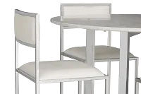 Amalfi White Marble Round Table & 4 Metal Chairs