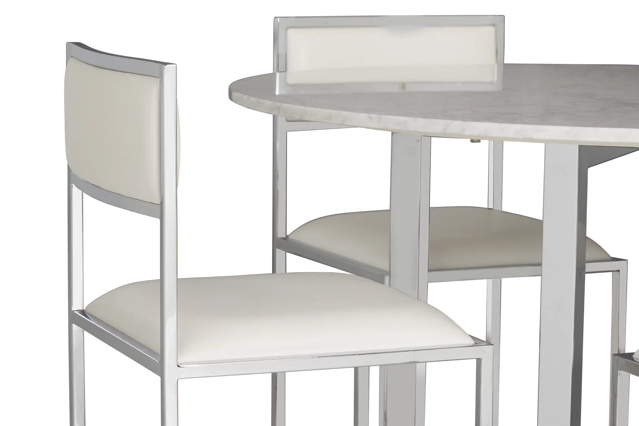 Amalfi White Marble Round Table & 4 Metal Chairs Amalfi White Marble Round Table & 4 Metal Chairs