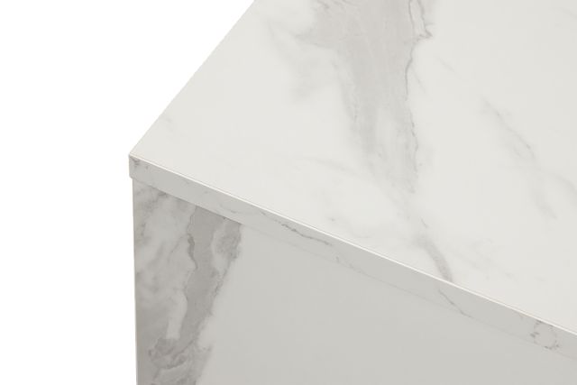 Modena White Square End Table