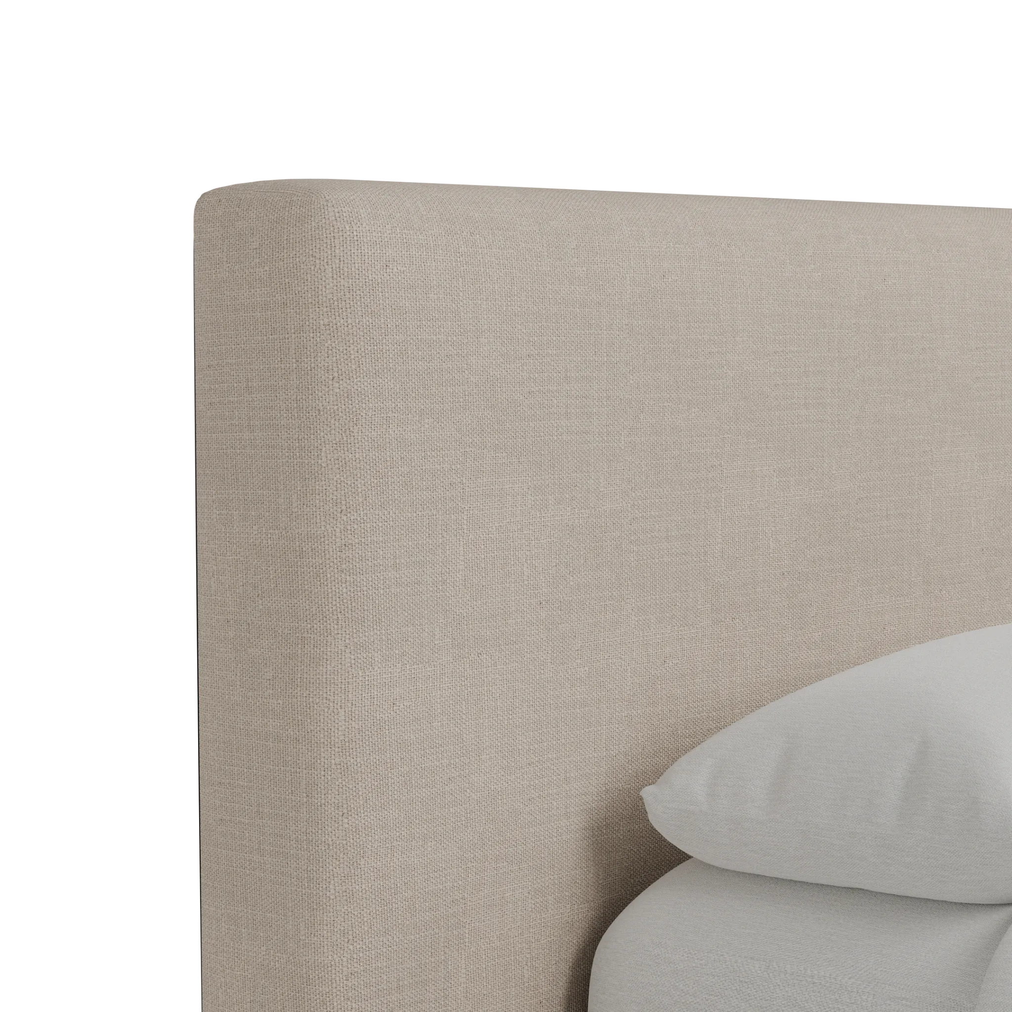 Grayton Linen Beige 44" Upholstered Platform Bed