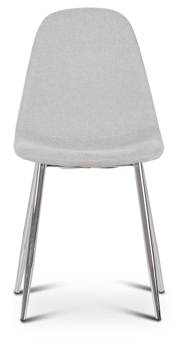 Havana Light Gray Upholstered Side Chair W/ Chrome Legs