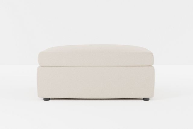 Destin Suave Beige Fabric Cocktail Ottoman