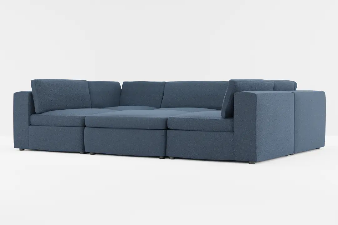 Destin Elite Dark Blue Fabric 6-piece Pit Sectional Destin Elite Dark Blue Fabric 6-piece Pit Sectional