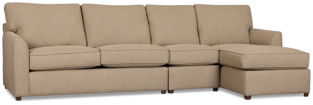 Tate Brown Fabric Small Right Chaise Sectional Tate Brown Fabric Small Right Chaise Sectional