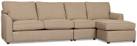 Tate Brown Fabric Small Right Chaise Sectional