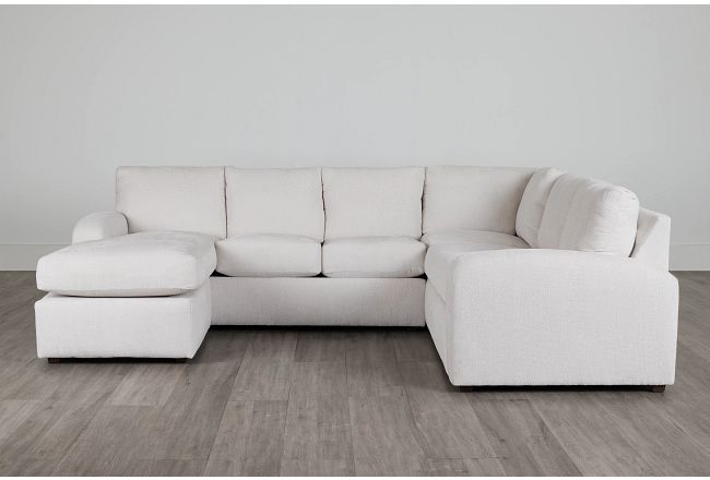 Colby White Micro Left Chaise Sectional