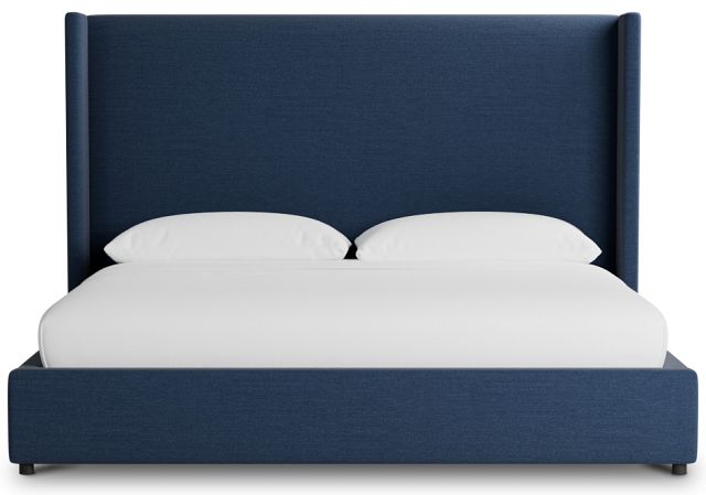 Captiva Peyton Dark Blue 60" Upholstered Shelter Bed