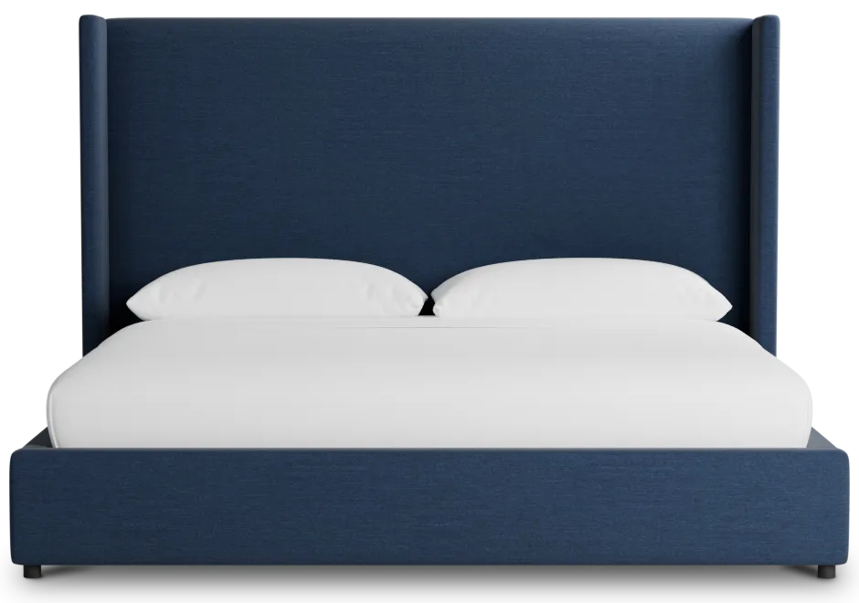 Captiva Peyton Dark Blue 60" Upholstered Shelter Bed