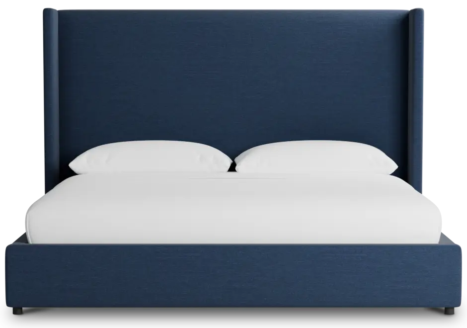 Captiva Peyton Dark Blue 60" Upholstered Shelter Bed Captiva Peyton Dark Blue 60" Upholstered Shelter Bed