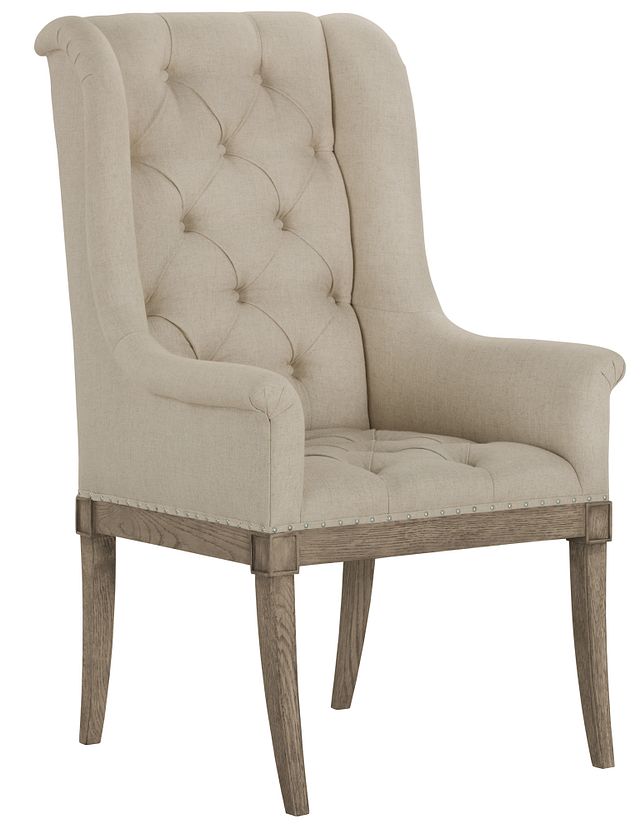 Marquesa Beige Upholstered Arm Chair, Bernhardt Marquesa Side Chair