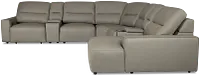 Rudy Gray Lthr/vinyl Large Dual Power Right Extension Chaise Sectional