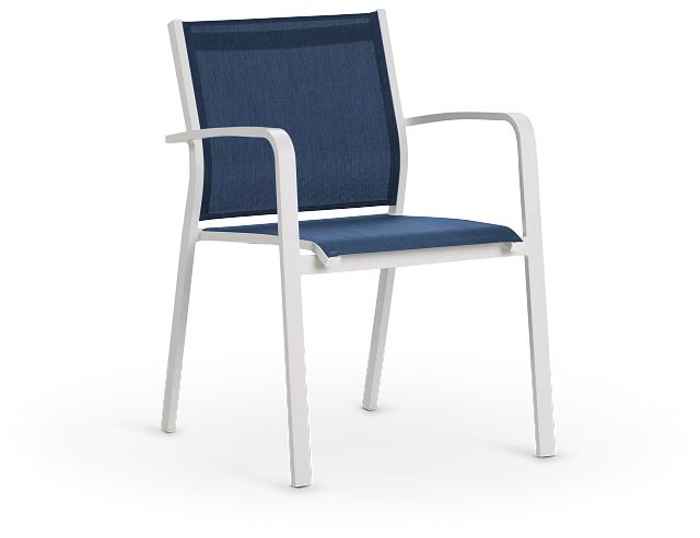 navy blue sling chairs