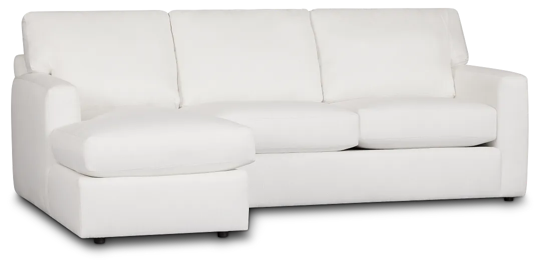 Rhodes White Fabric Left Chaise Sectional