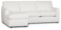Rhodes White Fabric Left Chaise Sectional