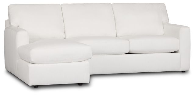 Rhodes White Fabric Left Chaise Sectional