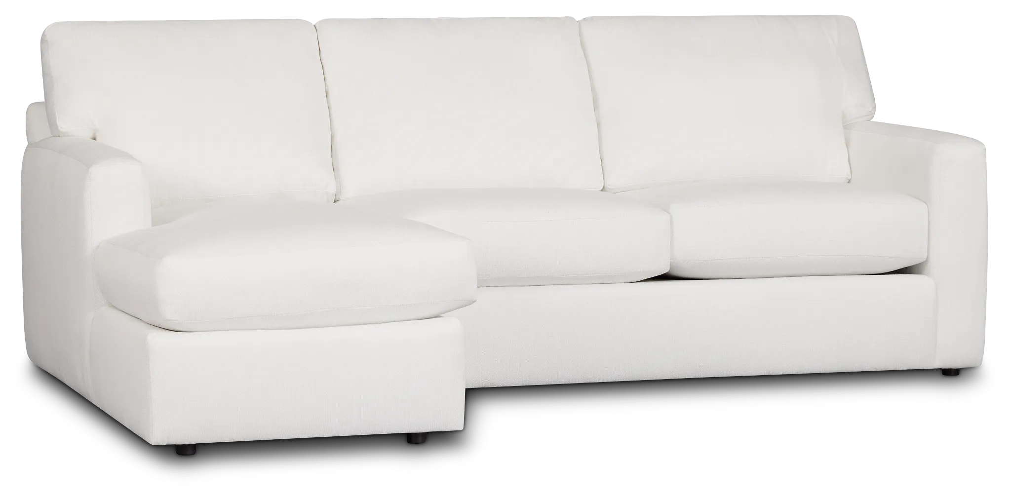 Rhodes White Fabric Left Chaise Sectional