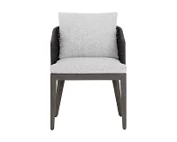 Ukiah Black Gray Cushioned Arm Chair