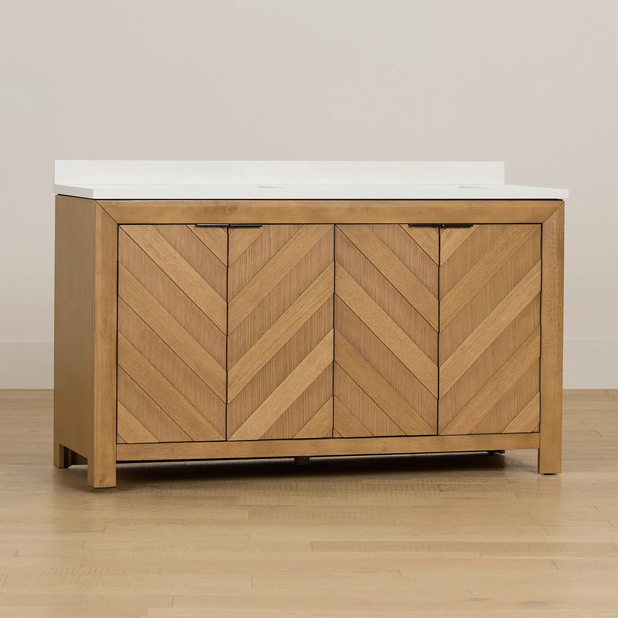 Delray Light Tone 60" Double Bathroom Vanity