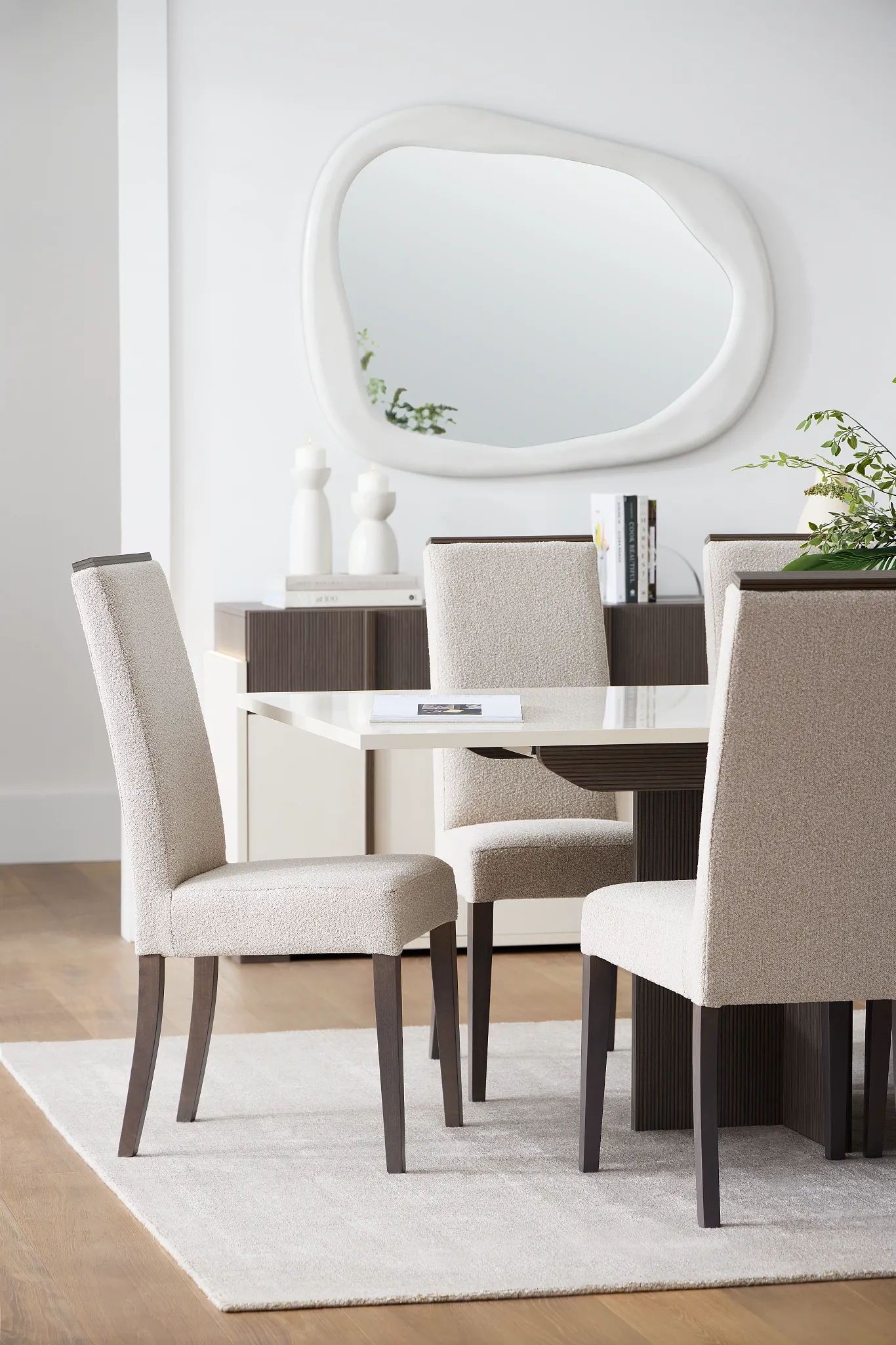Sienna Two-tone Table & 4 Upholstered Chairs