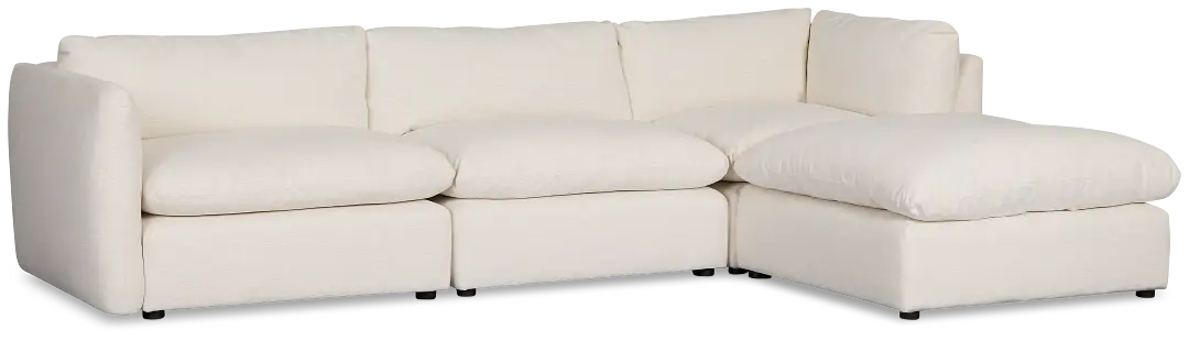 Serena White Fabric 4-piece Left Facing Bumper Sectional Serena White Fabric 4-piece Left Facing Bumper Sectional