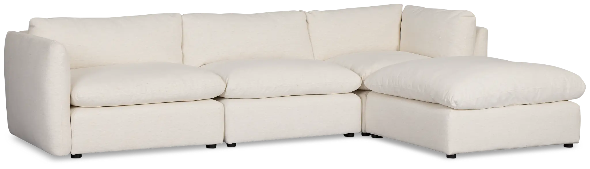 Serena White Fabric 4-piece Left Facing Bumper Sectional Serena White Fabric 4-piece Left Facing Bumper Sectional