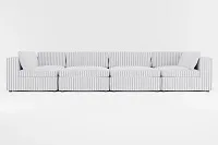 Destin Sea Lane Dark Blue Fabric 8-piece Pit Sectional