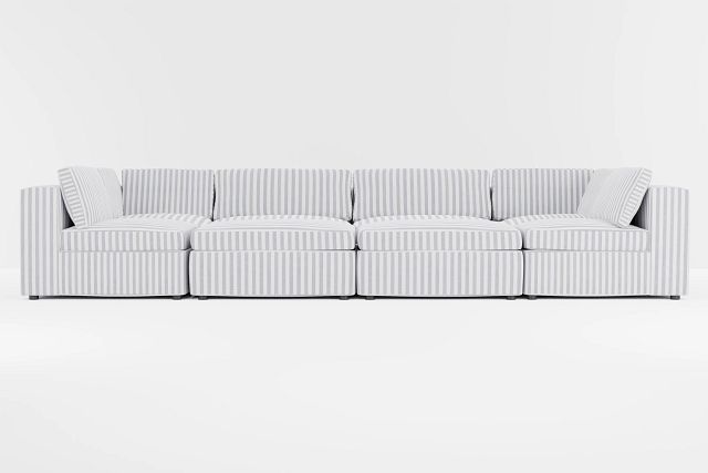Destin Sea Lane Dark Blue Fabric 8-piece Pit Sectional