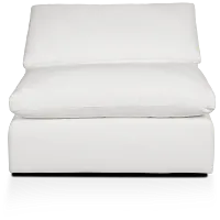 Nixon White Fabric Armless Chair