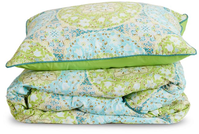 Avalon Green Set Of 2 Comforter Set