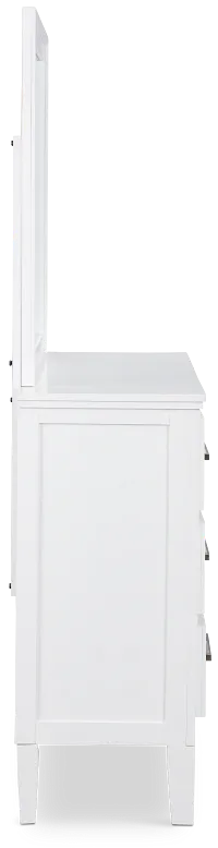 Seabrook White Small Dresser & Mirror