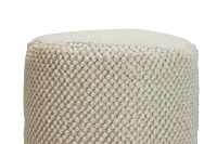 Jordan Ivory Round Accent Pouf