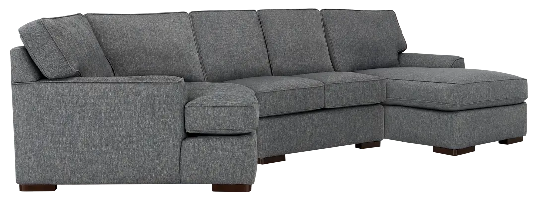 Austin Blue Fabric Right Chaise Cuddler Sectional Austin Blue Fabric Right Chaise Cuddler Sectional