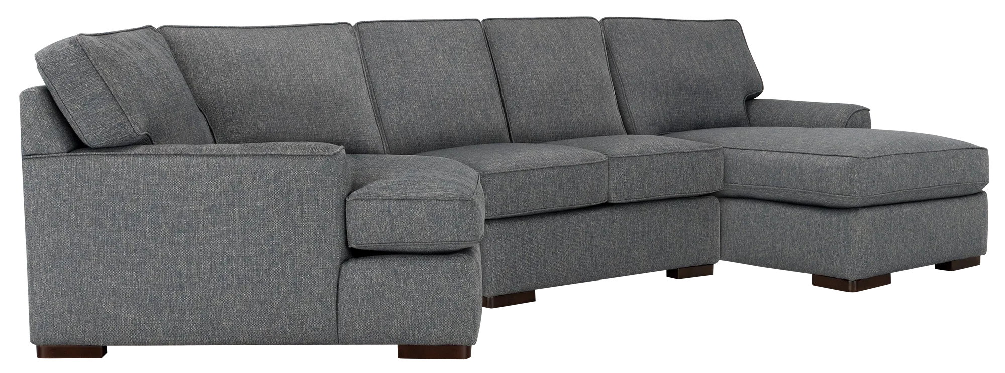 Austin Blue Fabric Right Chaise Cuddler Sectional