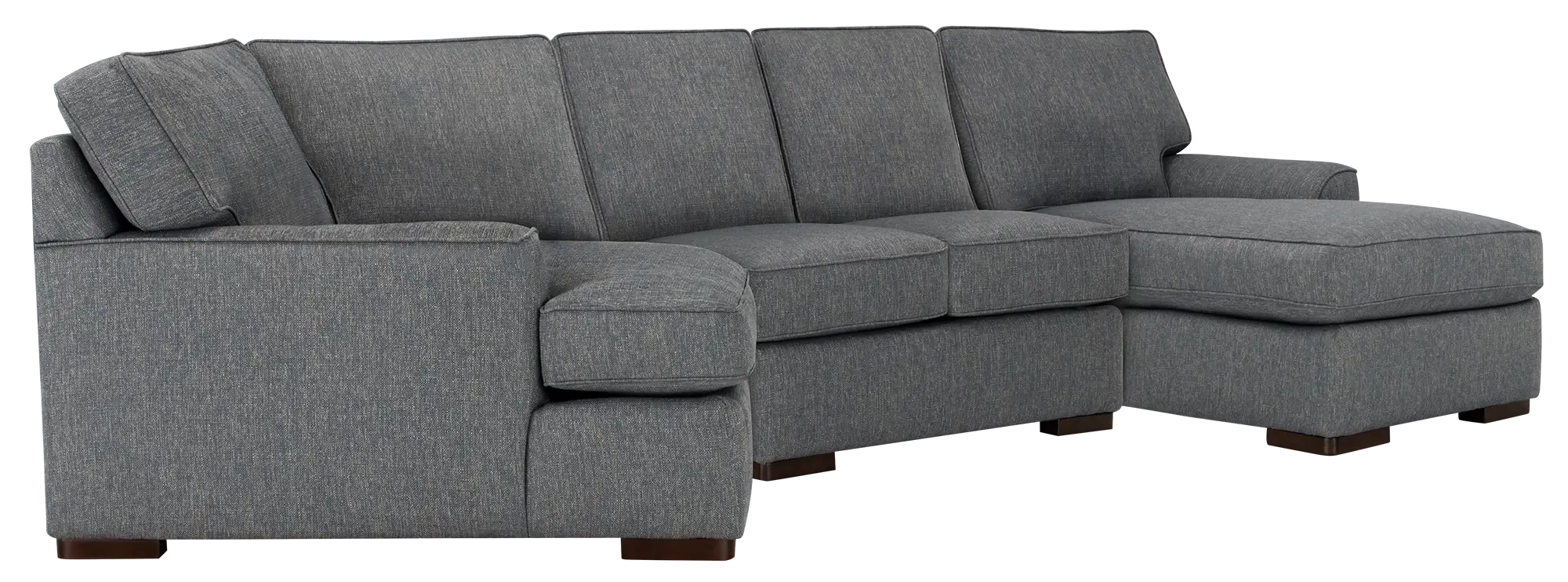 Austin Blue Fabric Right Chaise Cuddler Sectional Austin Blue Fabric Right Chaise Cuddler Sectional