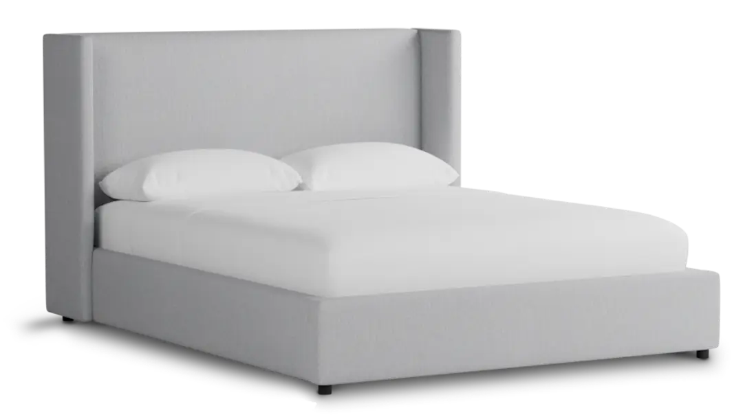 Captiva Delray Light Gray 48" Upholstered Shelter Bed Captiva Delray Light Gray 48" Upholstered Shelter Bed