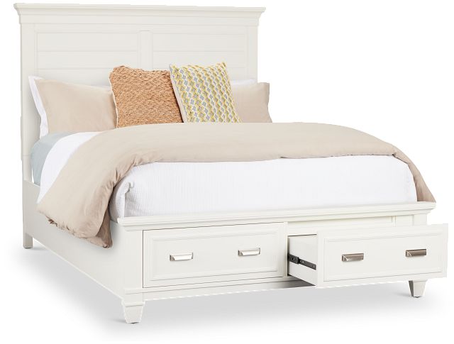 Cape Cod Ivory Panel Storage Bed