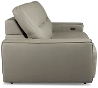 Rudy Gray Lthr/vinyl Power Extension Chaise Sofa