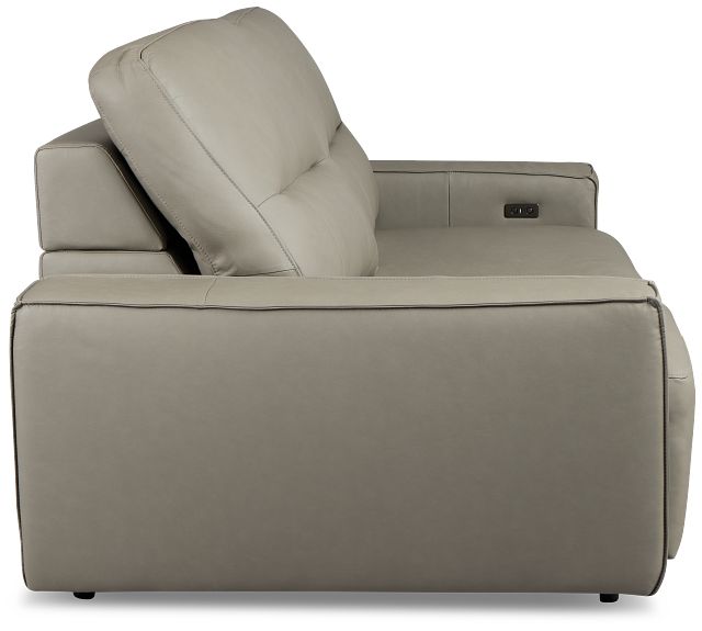Rudy Gray Lthr/vinyl Power Extension Chaise Sofa