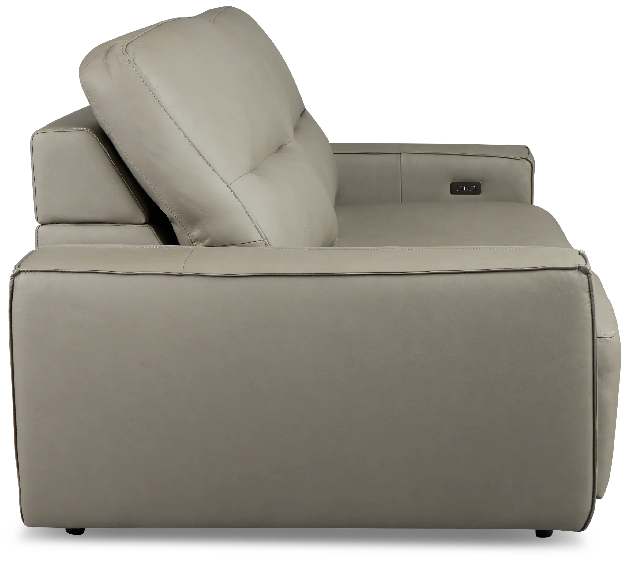 Rudy Gray Lthr/vinyl Power Extension Chaise Sofa Rudy Gray Lthr/vinyl Power Extension Chaise Sofa