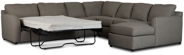 Asheville Brown Fabric Right Chaise Innerspring Sleeper Sectional (3)