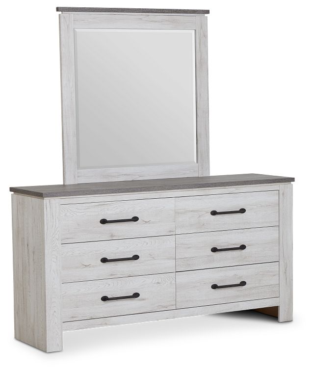 Blueridge Two-tone Dresser & Mirror (2)