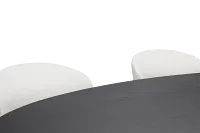 Nomad Black 78" Oval Table & 4 Light Beige Chairs W/ Black Legs