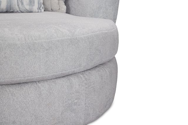 Kylie Light Gray Fabric Swivel Chair