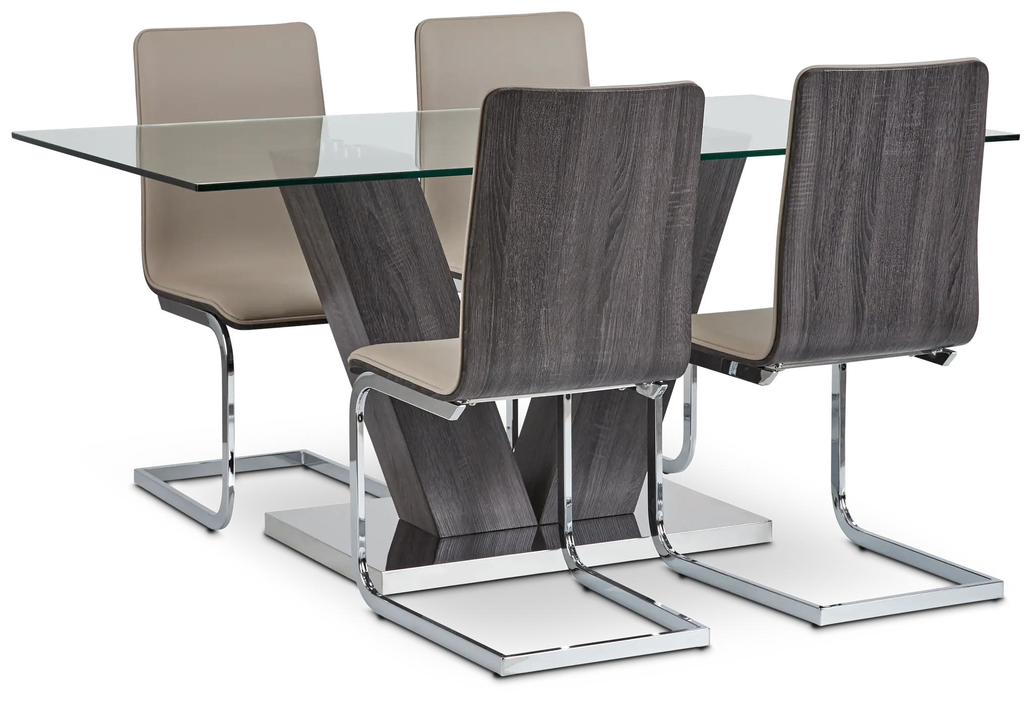 Kendall Dark Tone Rect Table & 4 Upholstered Chairs Kendall Dark Tone Rect Table & 4 Upholstered Chairs