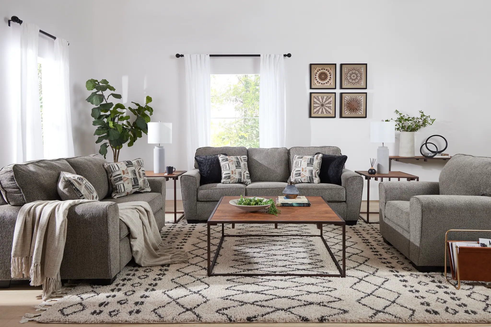 Reggie Dark Tone Square 3 Pack Tables Reggie Dark Tone Square 3 Pack Tables