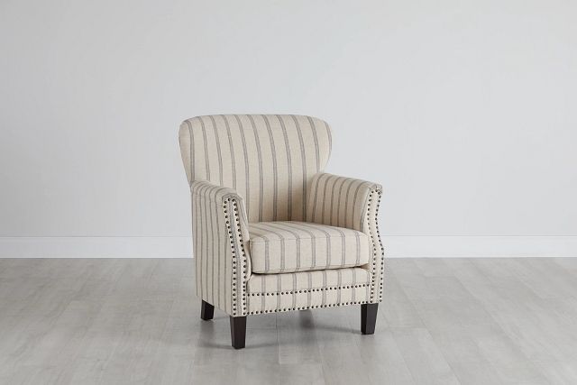 beige pattern accent chair